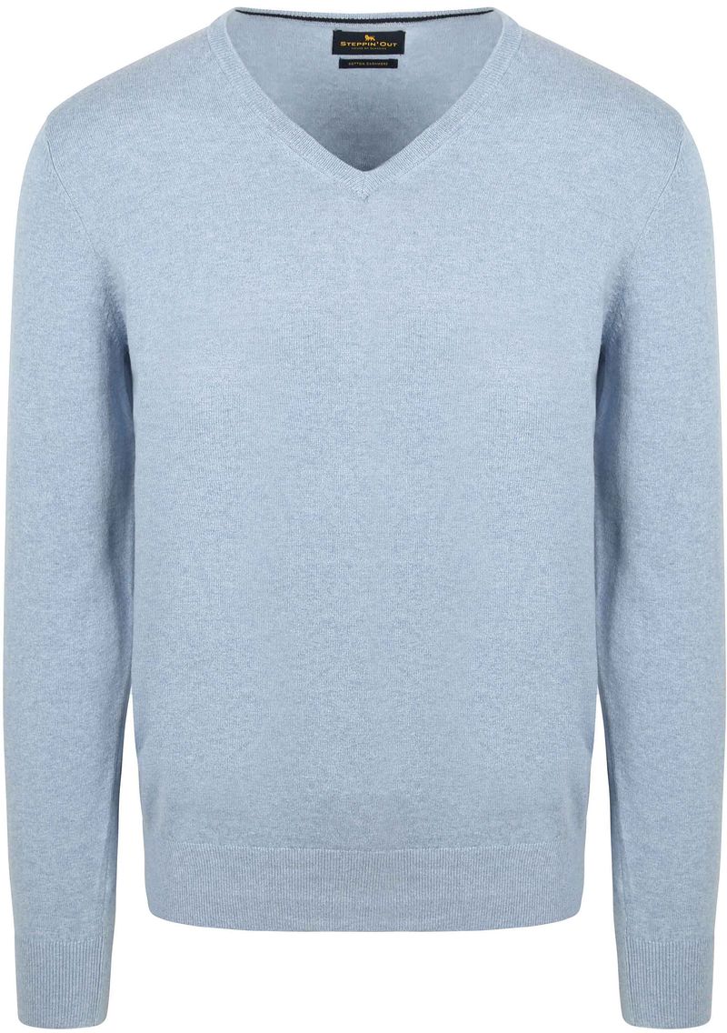Steppin' Out Pullover Cotton Cashmere V-Ausschnitt Sky Blue - Größe XL günstig online kaufen