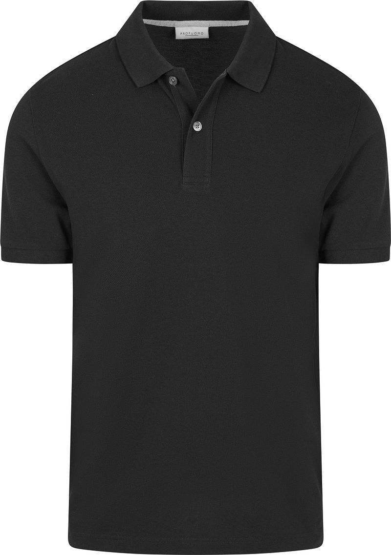 Profuomo Piqué Poloshirt Schwarz - Größe M günstig online kaufen