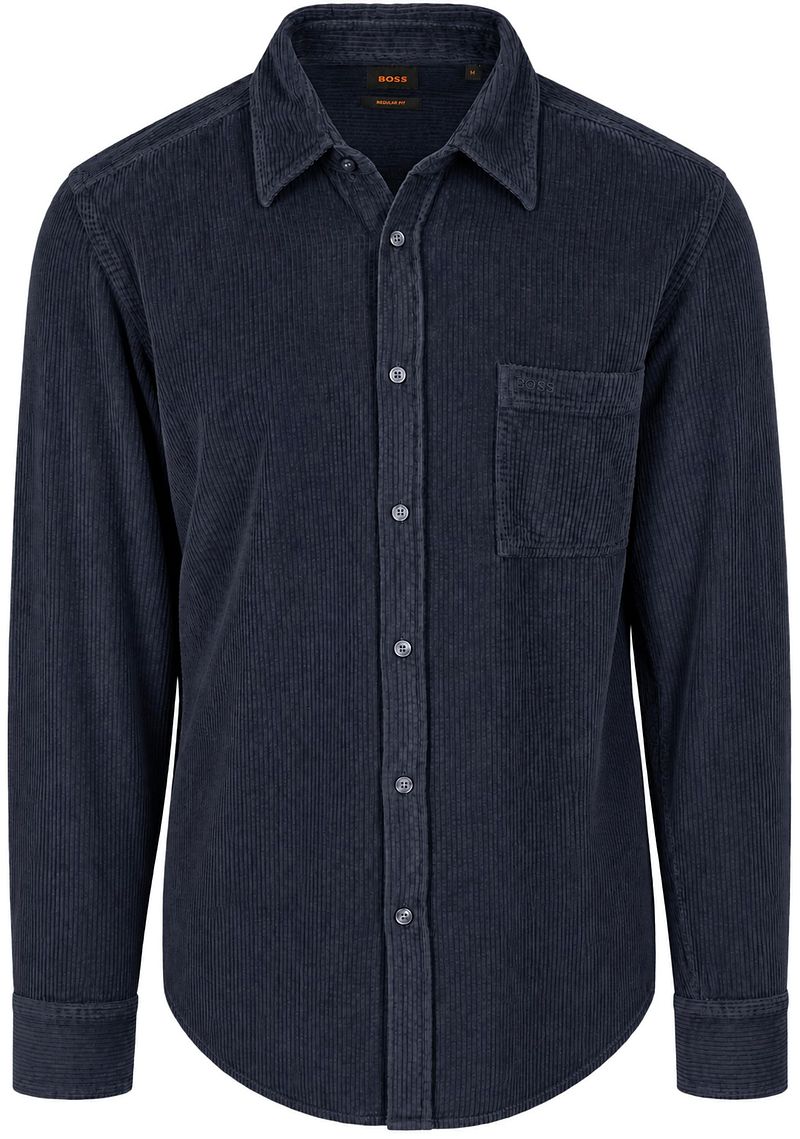 Boss Relegant Overhemd Corduroy Navy