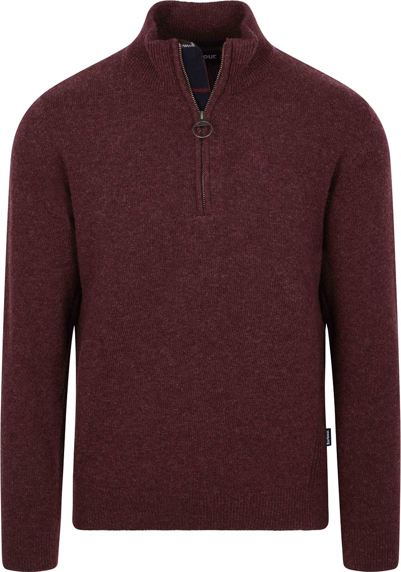 Barbour Holden Half Zip Trui Wol Bordeaux
