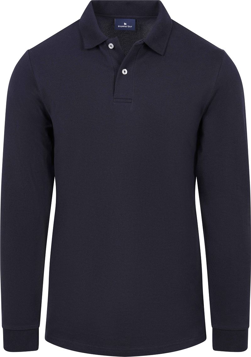 Steppin' Out Langarm-Poloshirt Piqué Classic Navy - Größe XL günstig online kaufen
