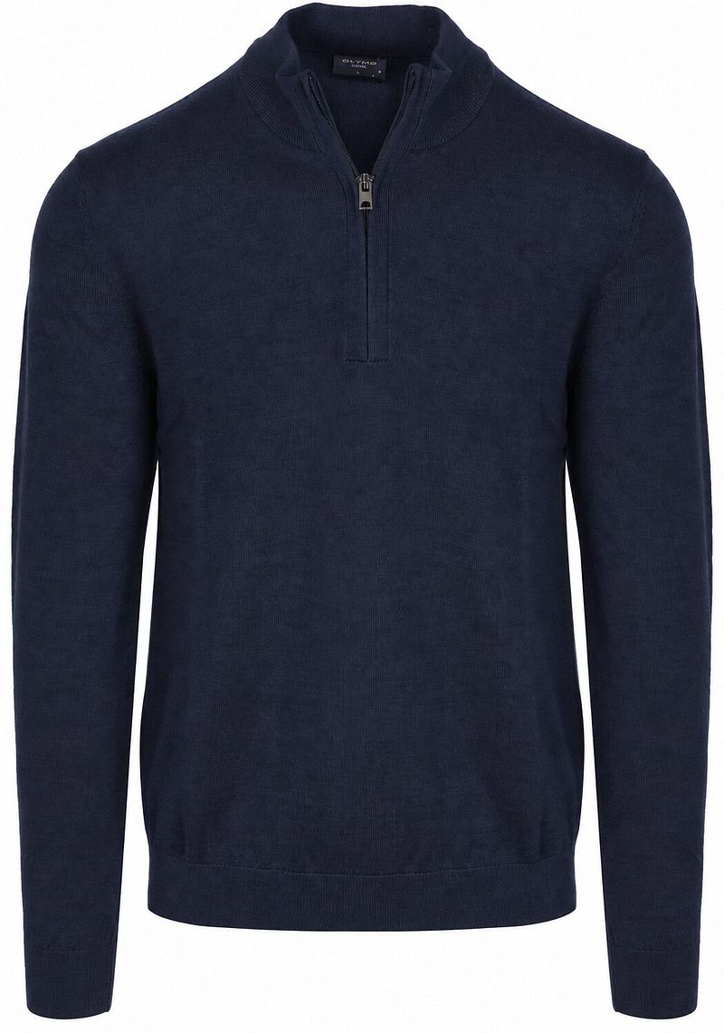 Olymp Half Zip Trui Wol Navy