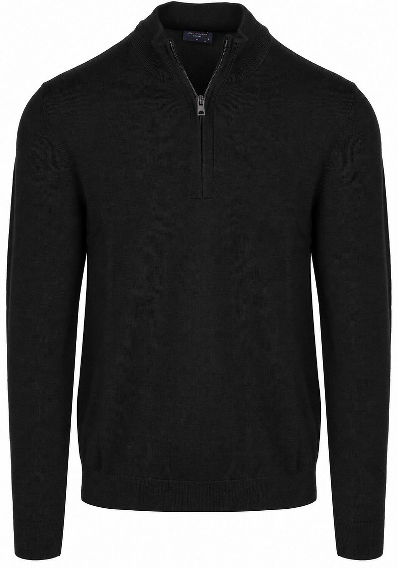 Olymp Half Zip Trui Wol Zwart