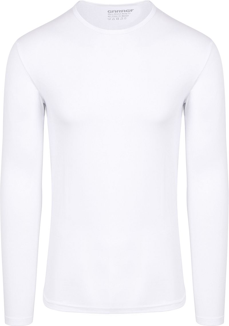 Garage Basic Longsleeve T-Shirt Stretch Weiß - Größe S
