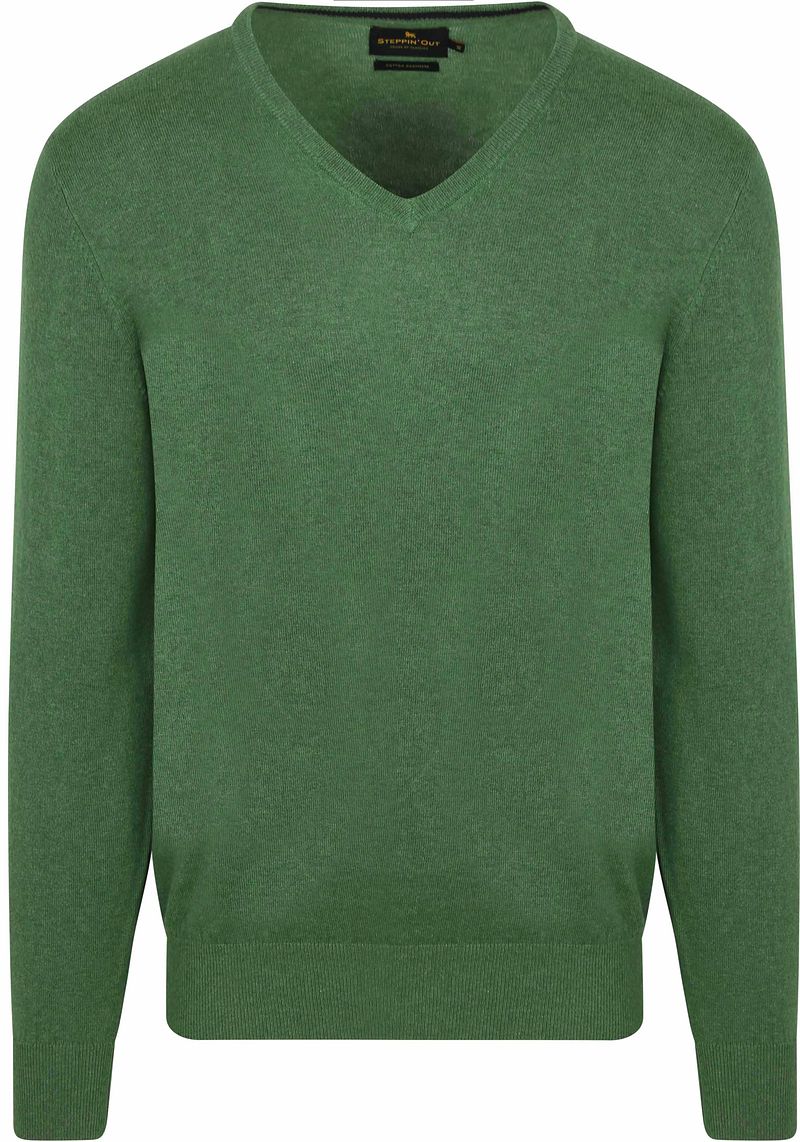Steppin' Out Trui Cotton Cashmere V-hals Groen