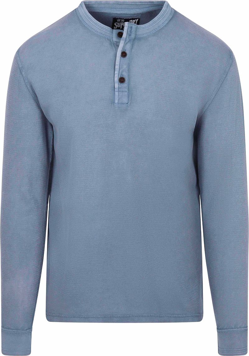 Superdry Pullover Henley Textured Blau - Größe S