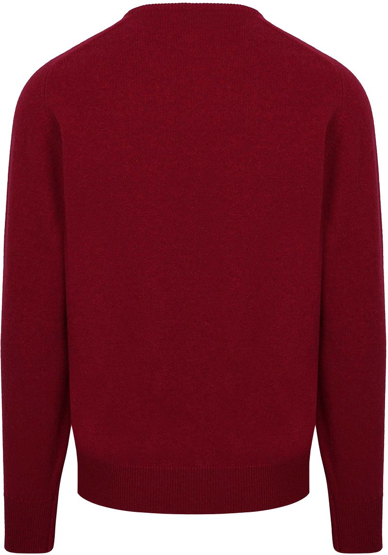 William Lockie V-Auschnitt Pullover Lambswool Bordeaux - Größe L günstig online kaufen