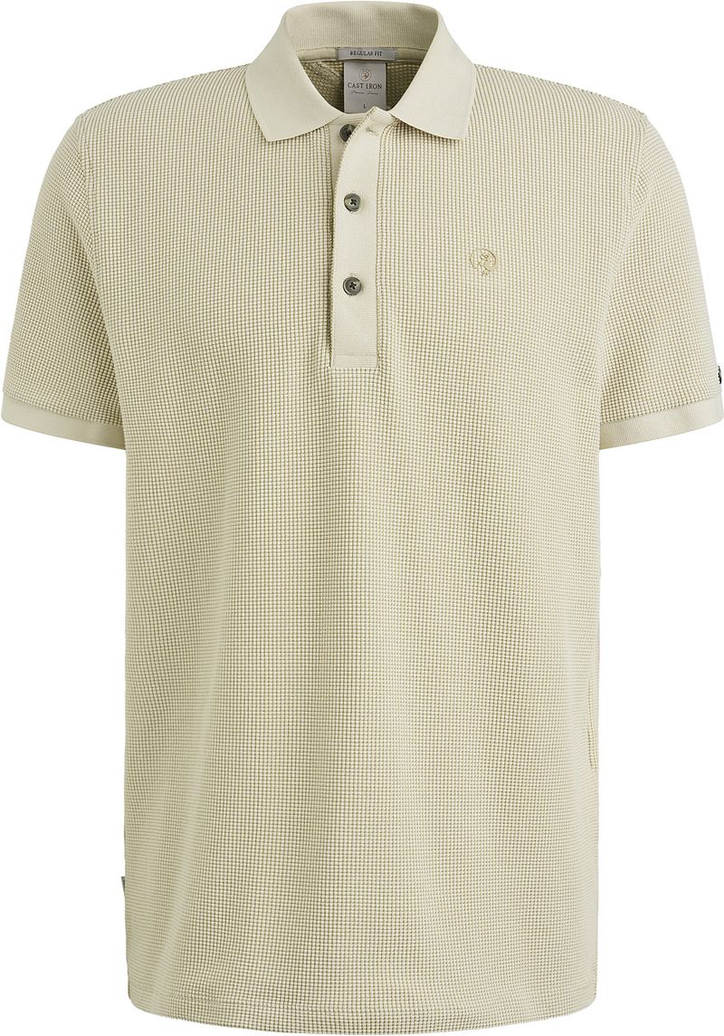 Cast Iron Poloshirt Waffelstruktur Ecru - Größe XXL - Farbe: Wollweiß
