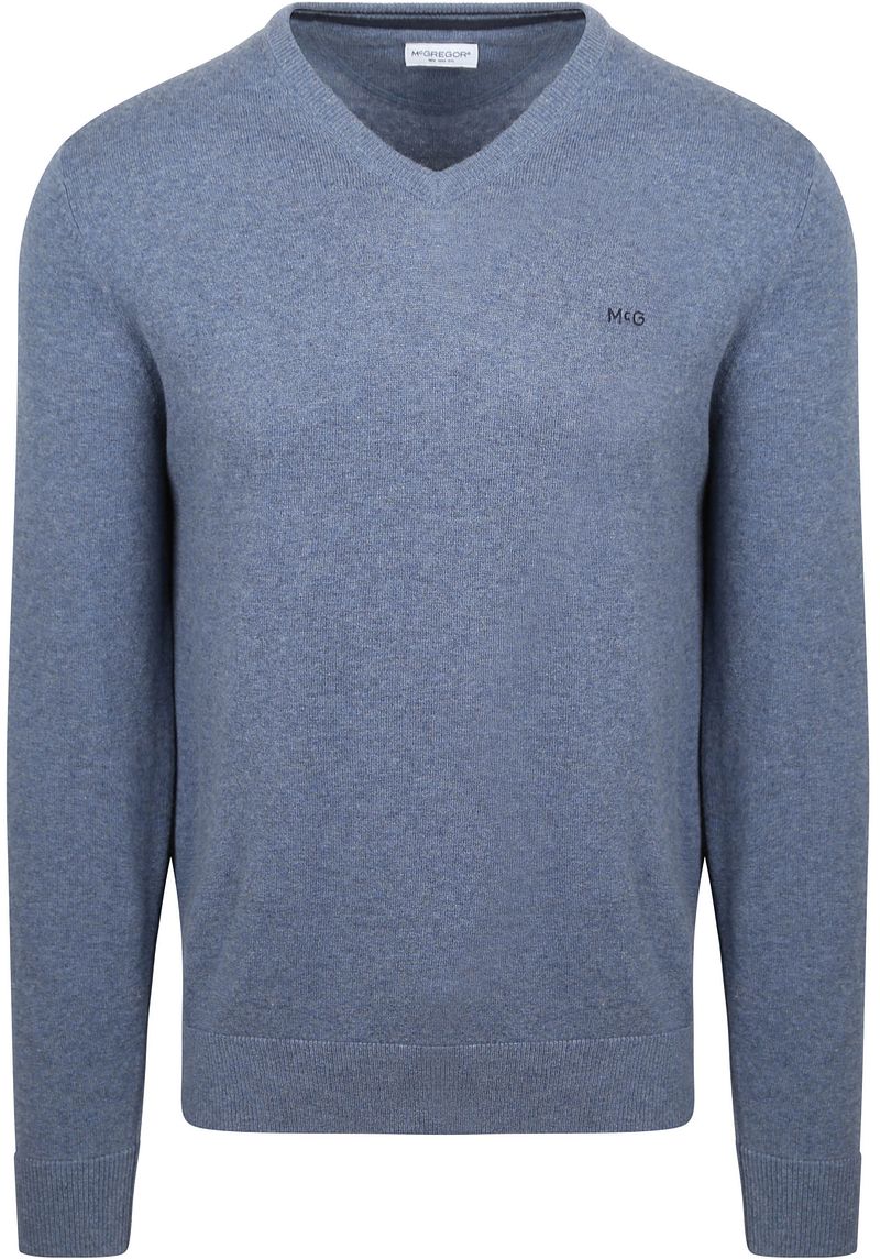 McGregor Trui Merino Blend V-Hals Vintage Blauw