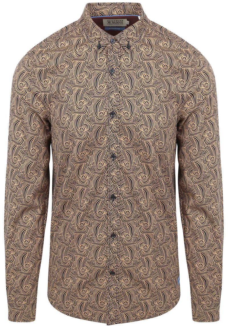 Scotch and Soda Hemd Druckmuster Beige - Größe XL