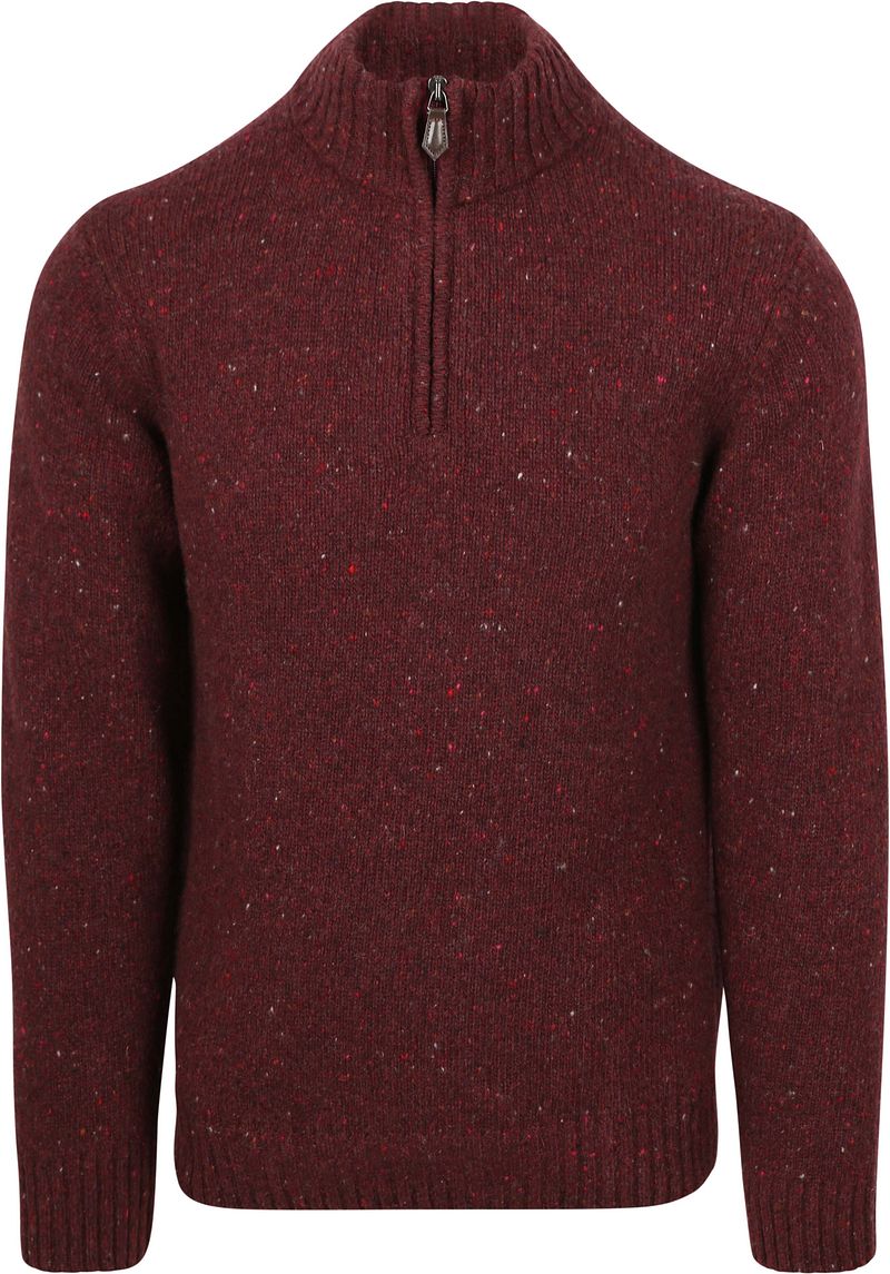 Suitable Half Zip Pullover Donnegal Tweed Eco Wool Bordeaux - Größe XXL günstig online kaufen