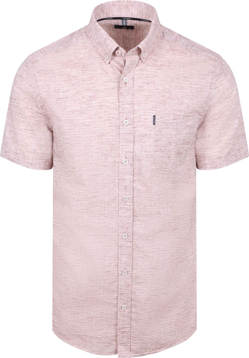 State of Art Short Sleeve Shirt Faux Stripe Burgundy