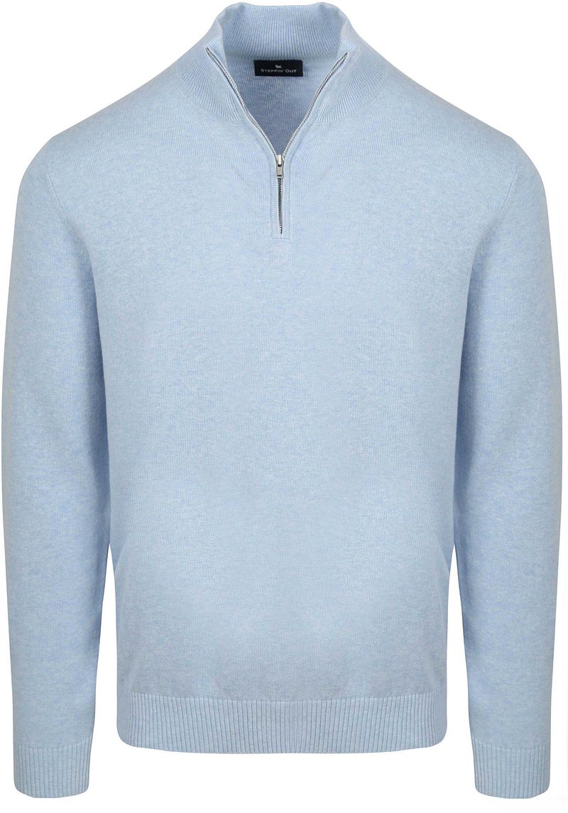 Steppin' Out Half-Zip Trui Colin Lichtblauw