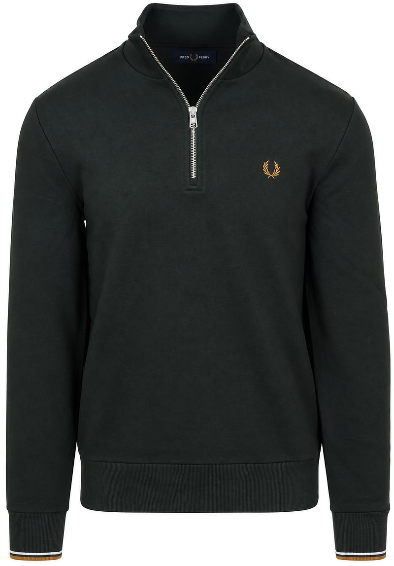 Fred Perry Half Zip Pullover Dunkelgrün 78C - Größe L