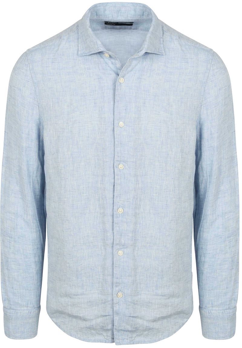 Marc O'Polo Hemd Leinen Hellblau  - Größe M günstig online kaufen