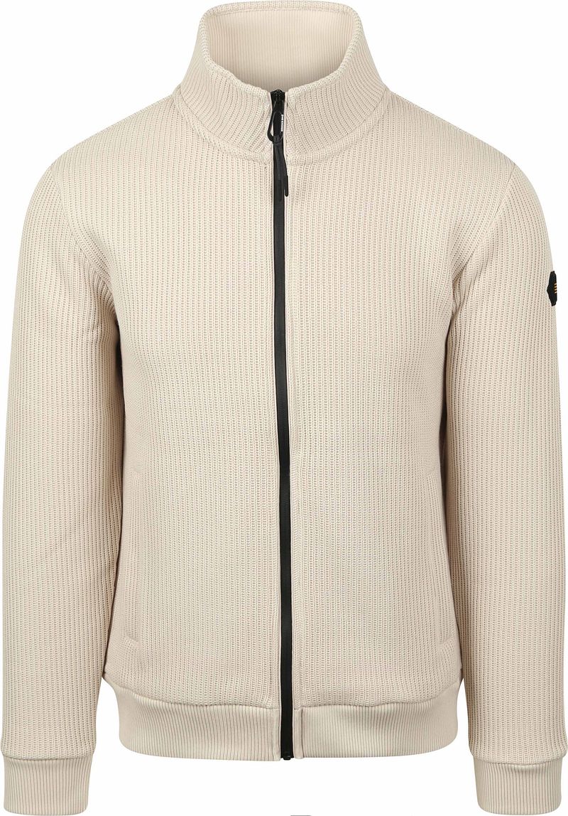 No Excess-Strickjacke Knitted Rib Structure Ecru - Größe M günstig online kaufen