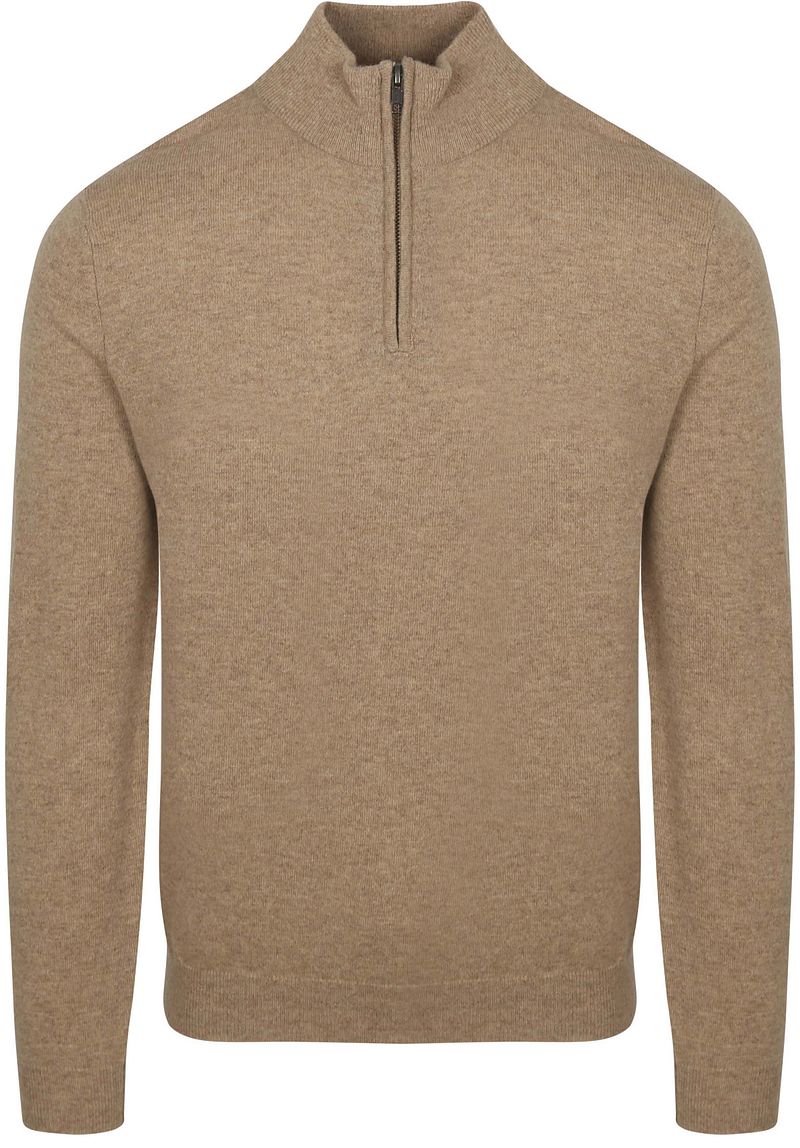 Steppin' Out Half Zip Trui Merinowol Beige