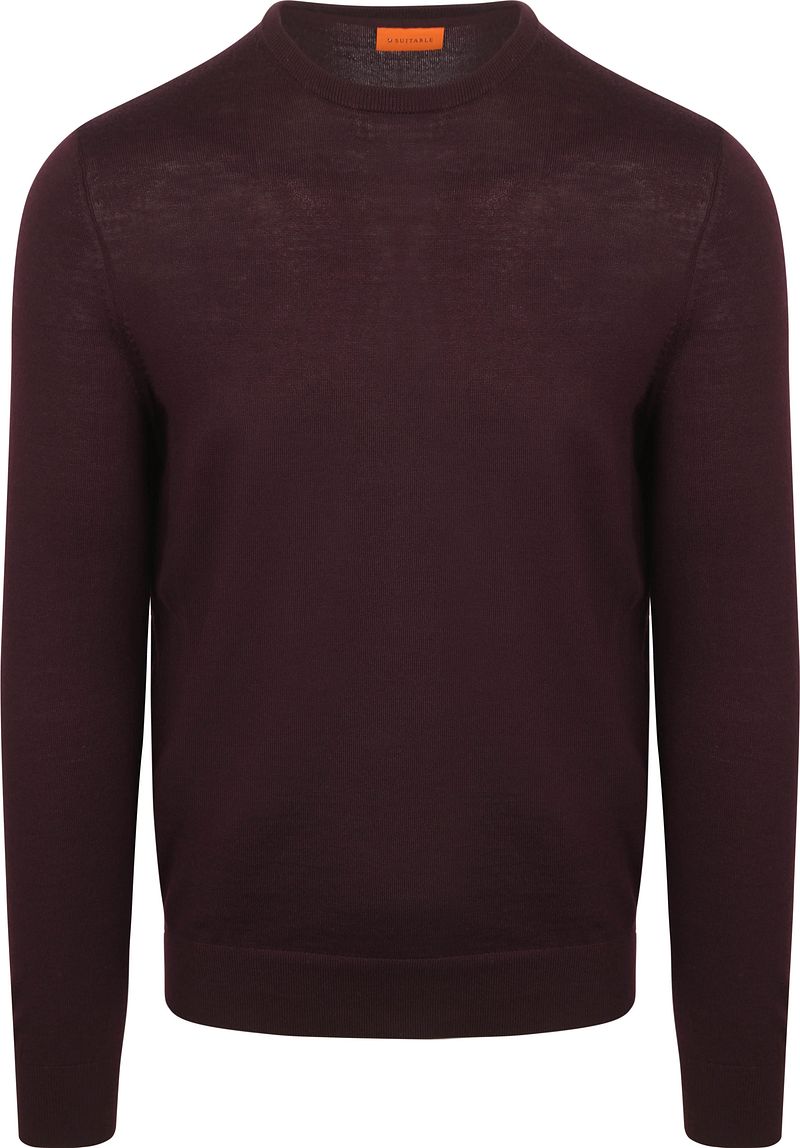 Suitable Merino Rundhals Pullover - Bordeaux - Größe 3XL günstig online kaufen