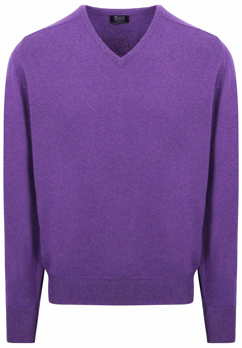 William Lockie V-Ausschnitt Lammwolle Violett - Größe M günstig online kaufen