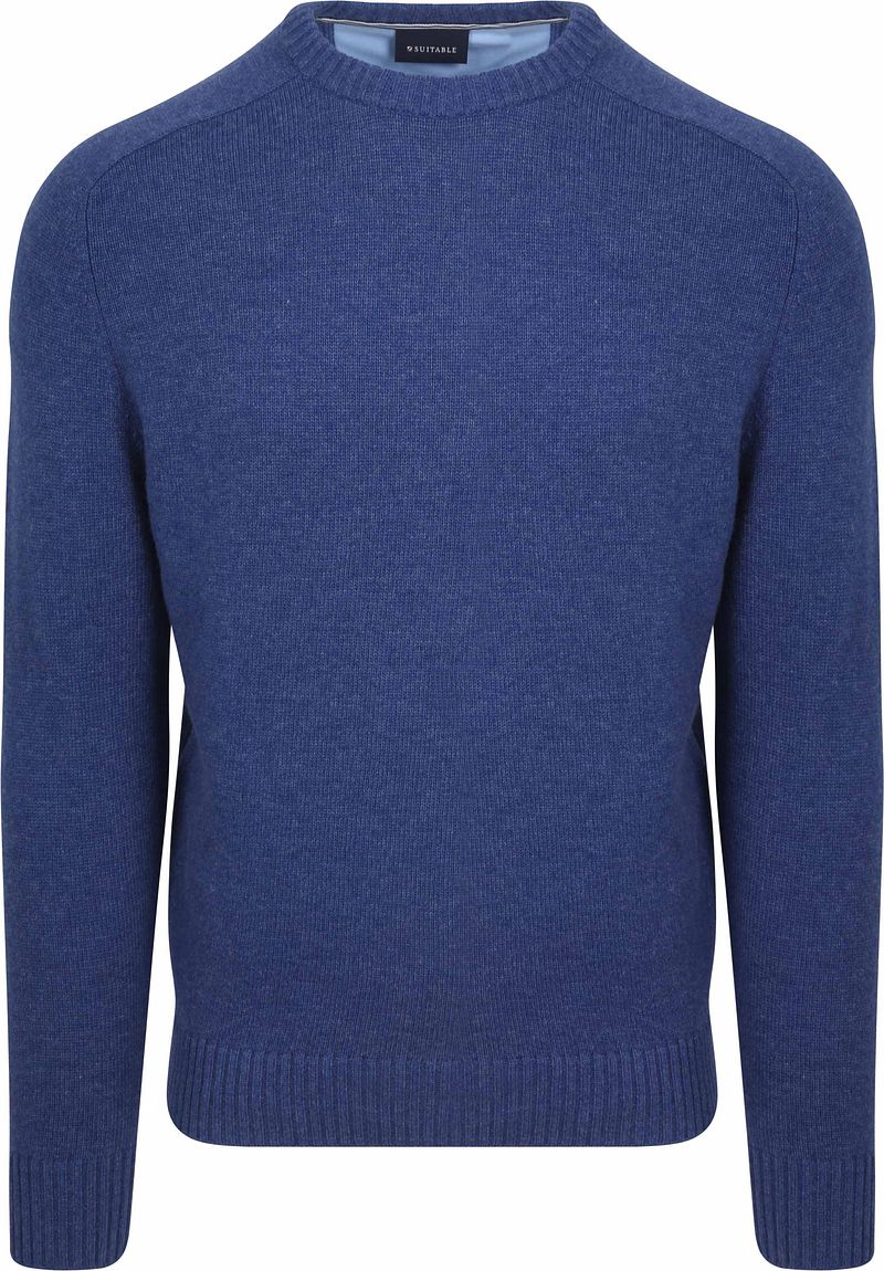Suitable Lammwolle Pullover Rundhals Royalblau - Größe M
