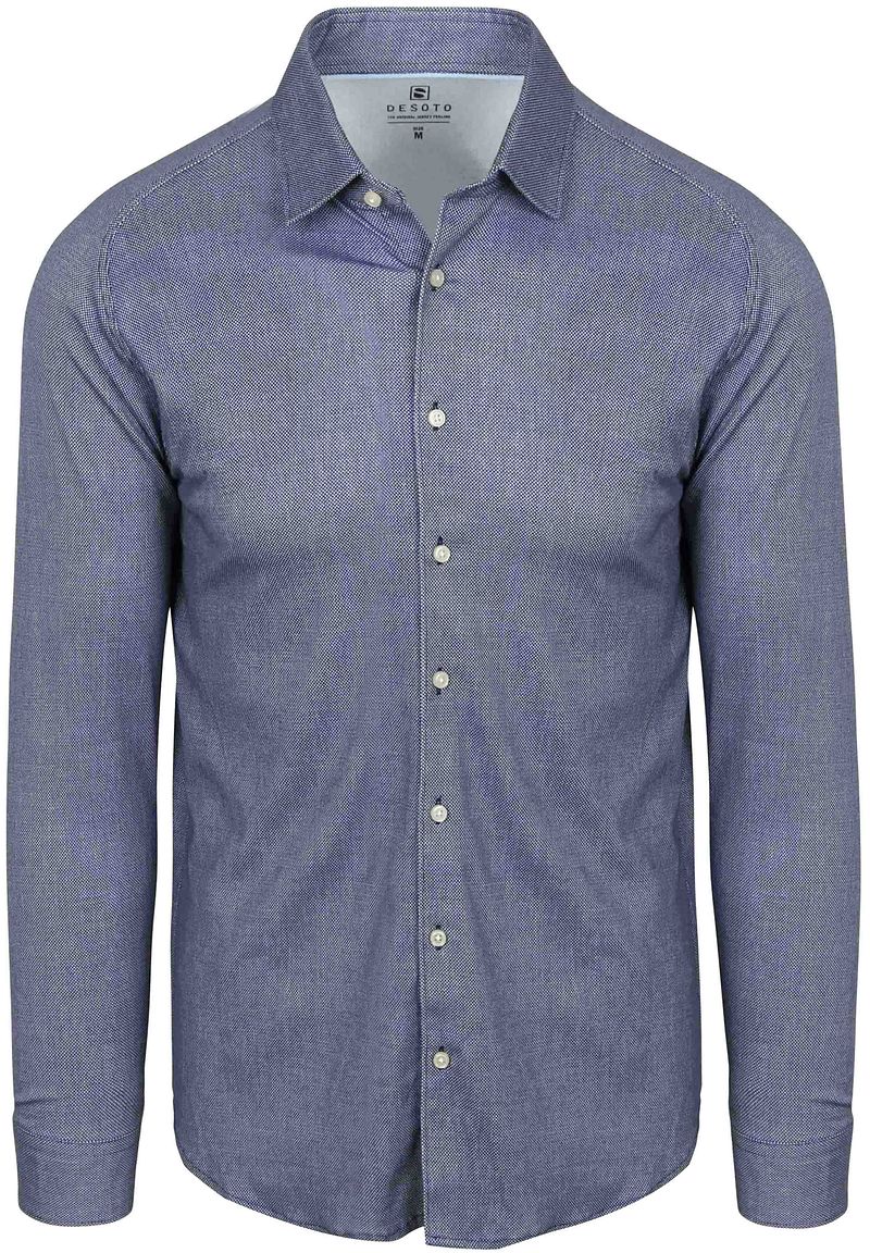 Desoto Overhemd Oxford Optics Blauw