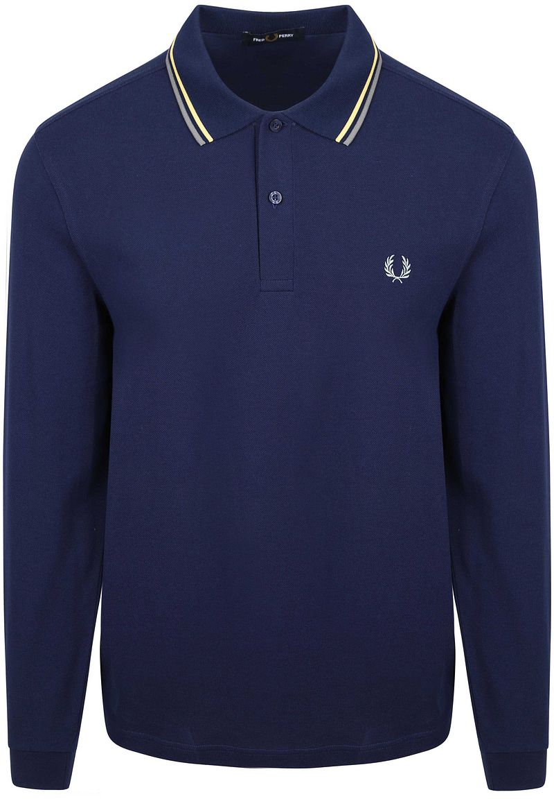 Fred Perry Langarm-Poloshirt Navy 48A - Größe L günstig online kaufen