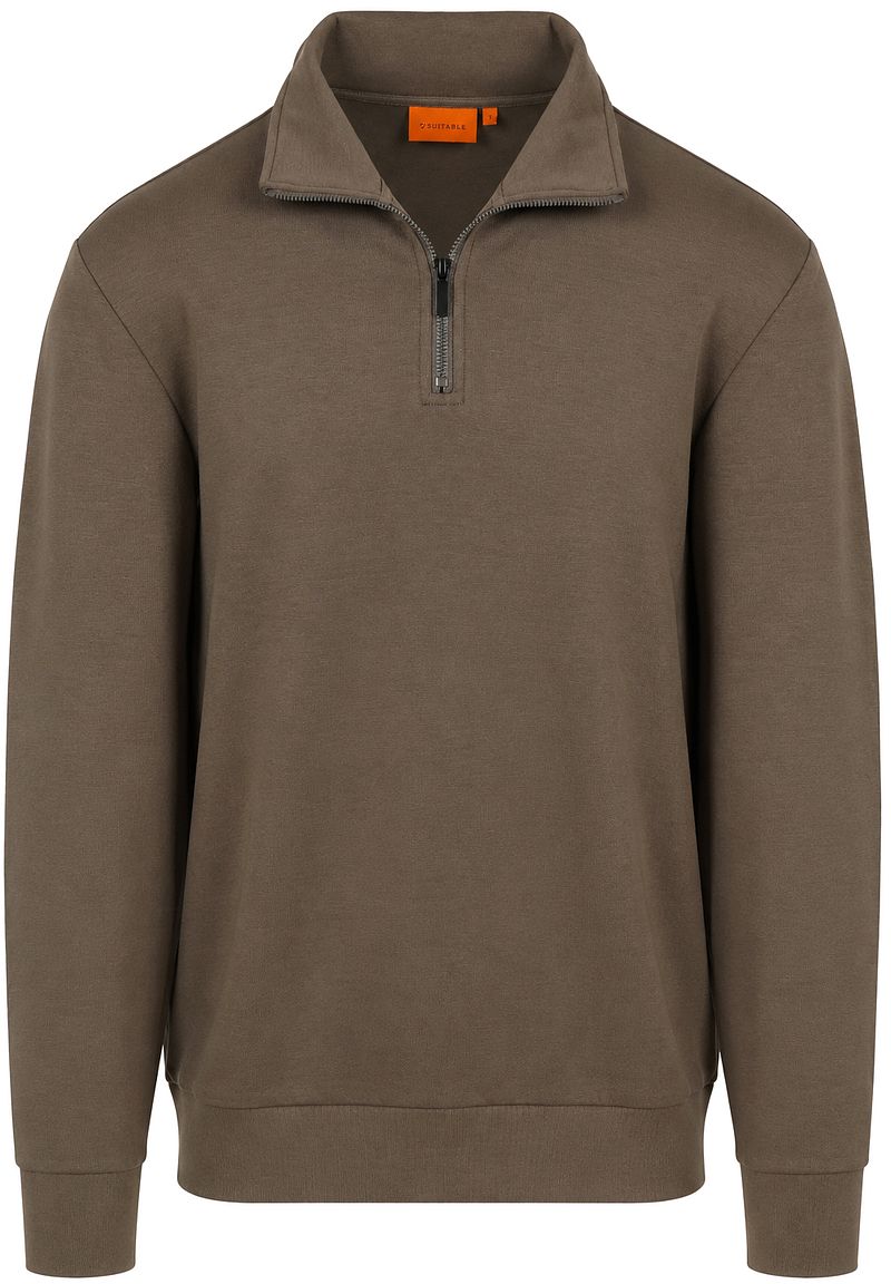 Suitable Scuba Half Zip Trui Taupe