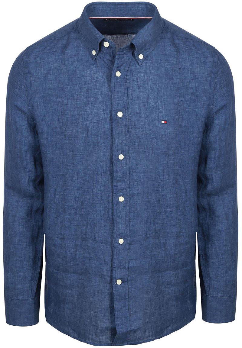 Tommy Hilfiger Hemd Leinen Indigo - Größe XXL günstig online kaufen