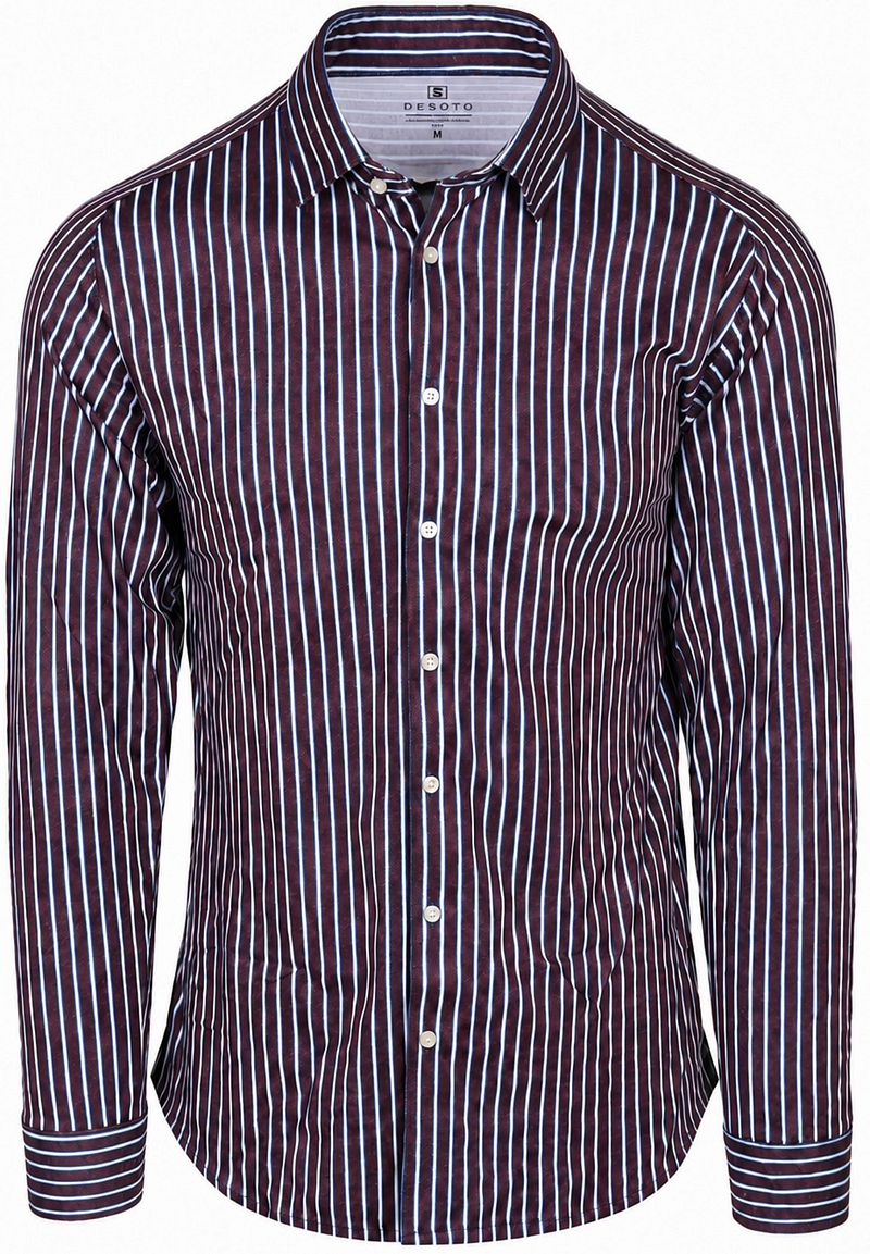 Desoto Overhemd Multi Stripe Rood