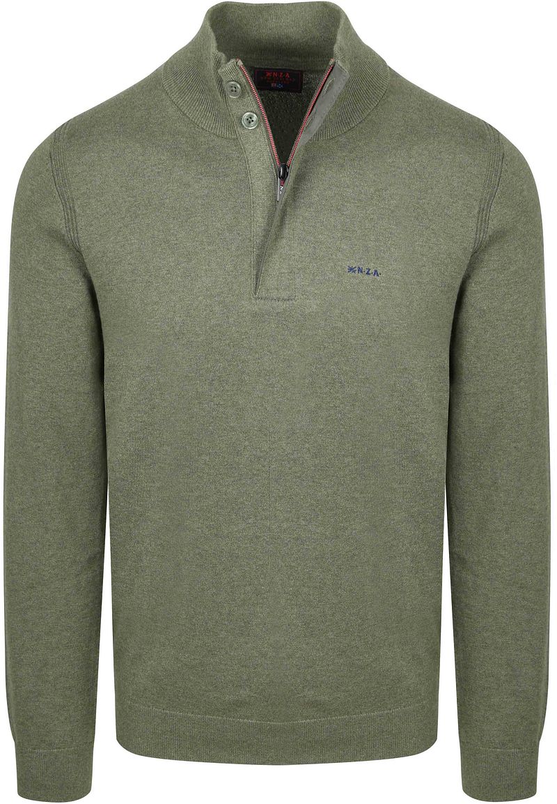 New zealand auckland NZA Half Zip Trui Akar Melange Army