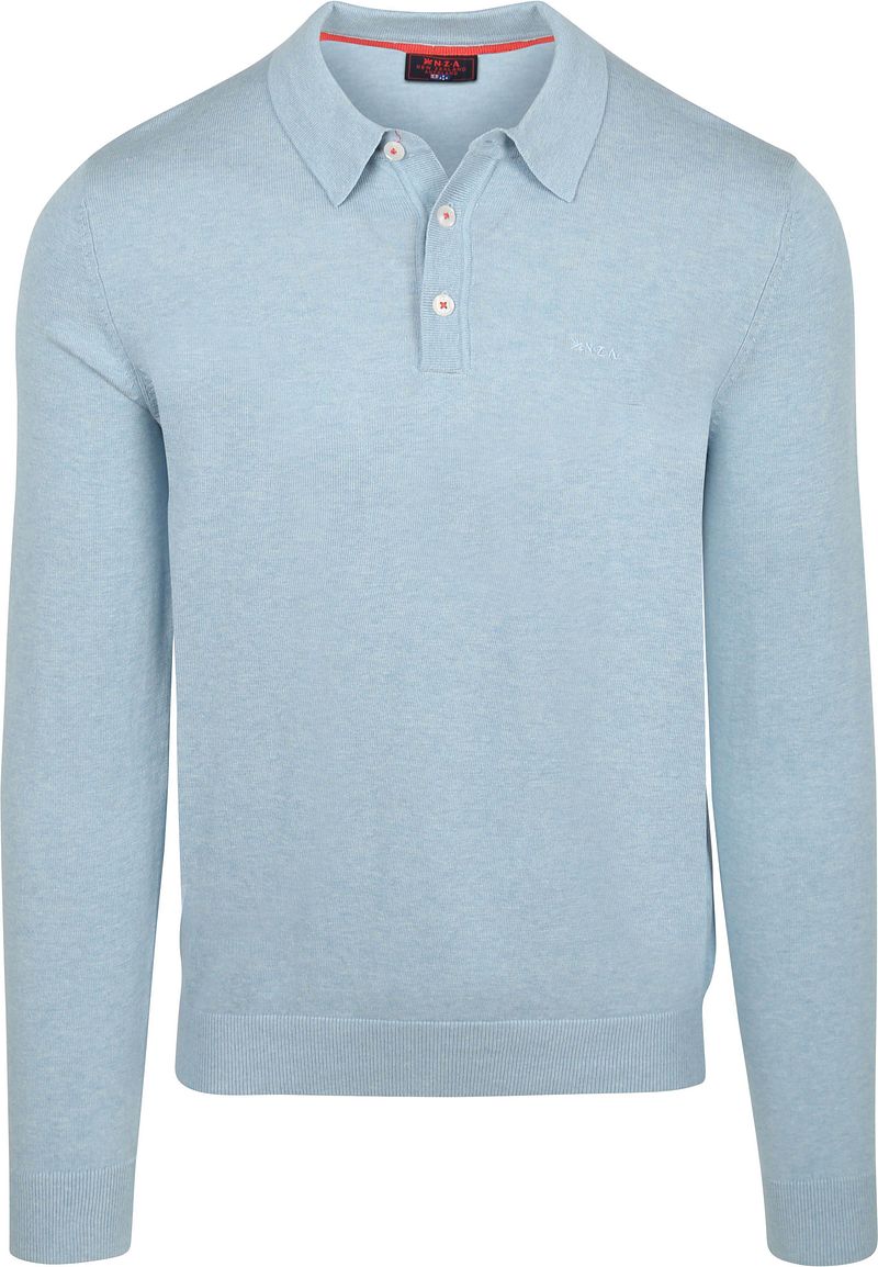 NZA Longsleeve Knitted Polo Hellblau - Größe L günstig online kaufen