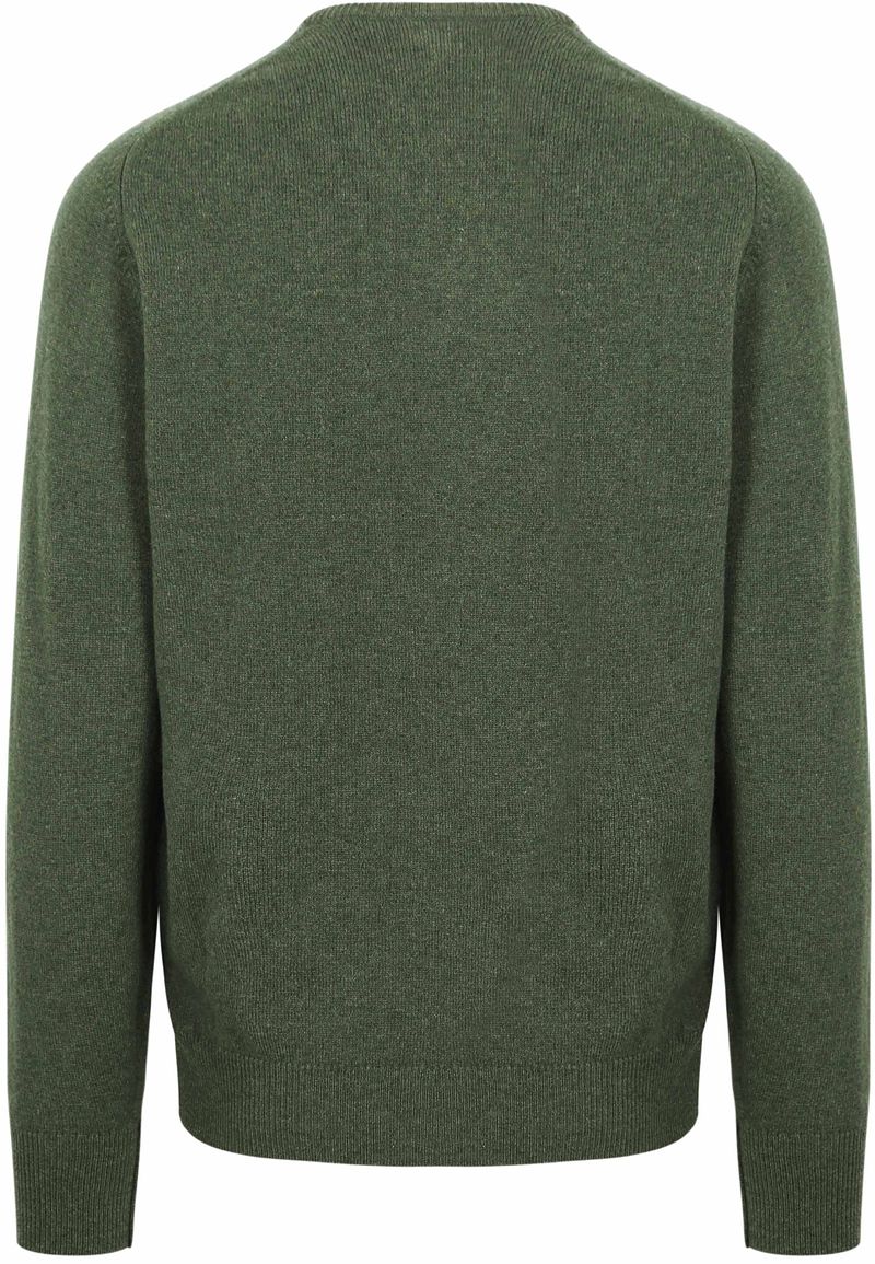 William Lockie Pullover Lamwolle V-Ausschnitt Olivgrün - Größe XXL günstig online kaufen