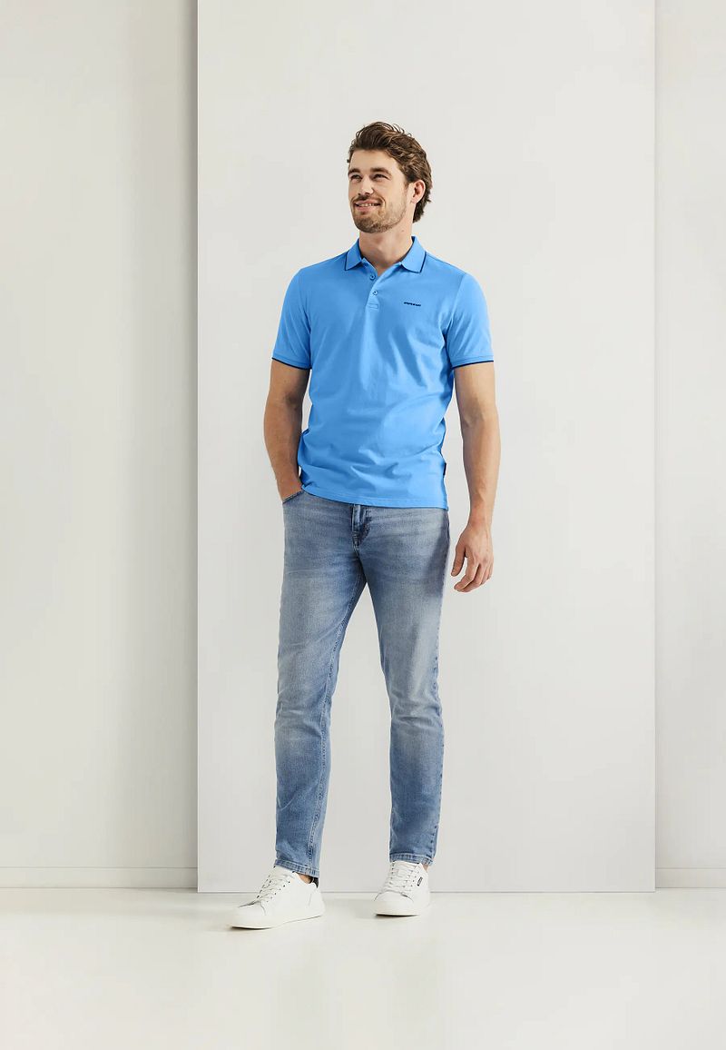 State of Art Poloshirt Pique Blue - Größe M günstig online kaufen