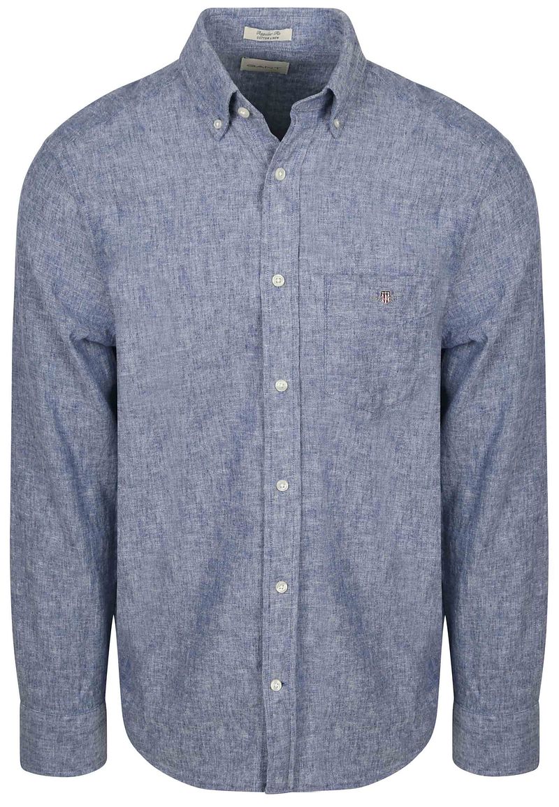 Gant Hemd Cotton Leinen Blau - Größe XL