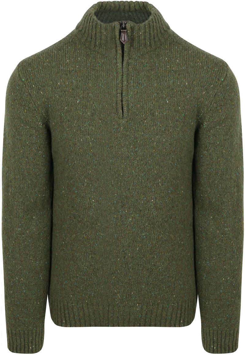 Suitable Half Zip Pullover Donnegal Tweed Eco Wool Grün - Größe M günstig online kaufen