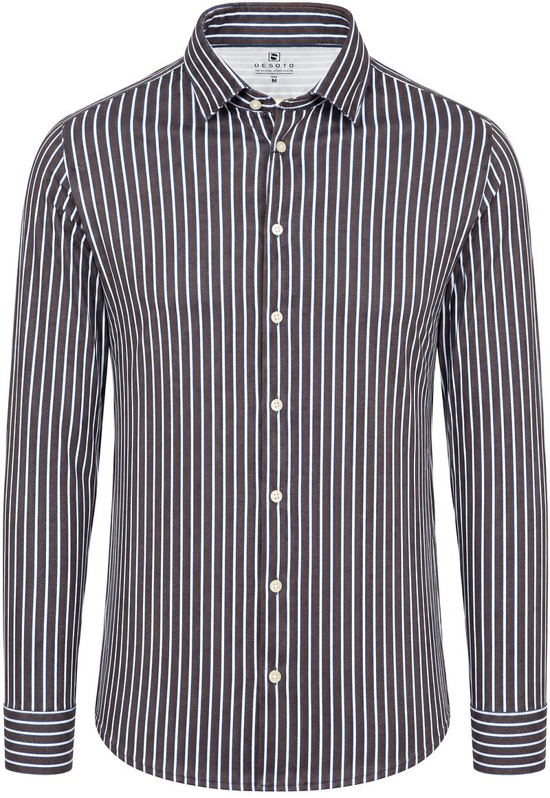 Desoto Overhemd Multi Stripe Bruin