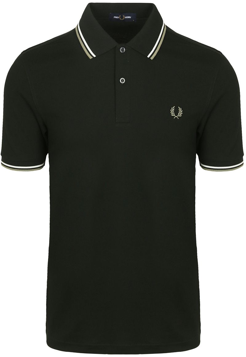 Fred Perry Polo Twin Tipped M3600 Dunkelgrün - Größe XL günstig online kaufen