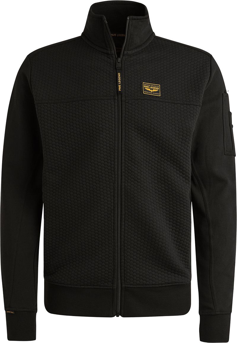 PME Legend Strickjacke Jacquard Interlock Schwarz - Größe L günstig online kaufen