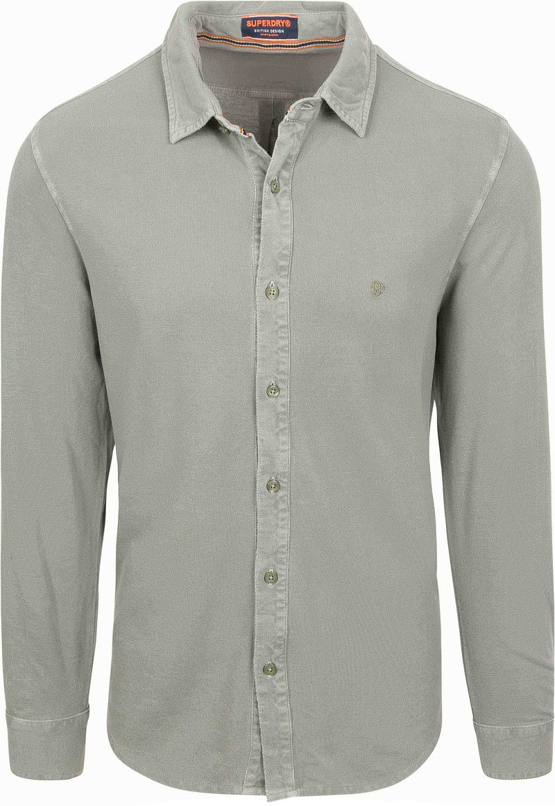 Superdry Hemd Vintage Destroy Piqué Grün - Größe M günstig online kaufen