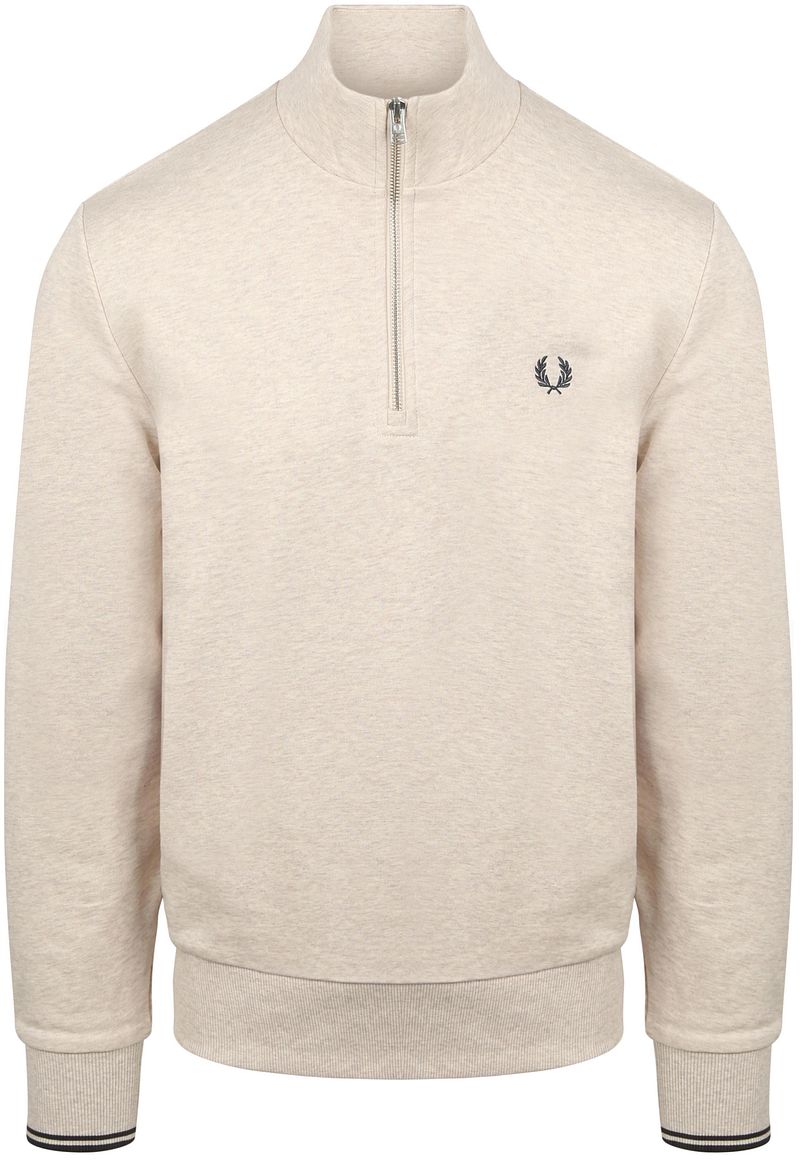 Fred Perry Half Zip Pullover Melange Beige - Größe L günstig online kaufen
