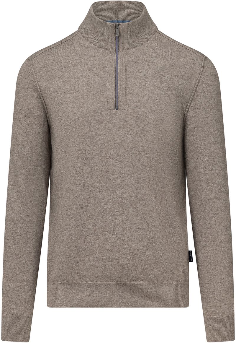 State Of Art Half Zip Pullover Wool Blend Melange Taupe - Größe L günstig online kaufen