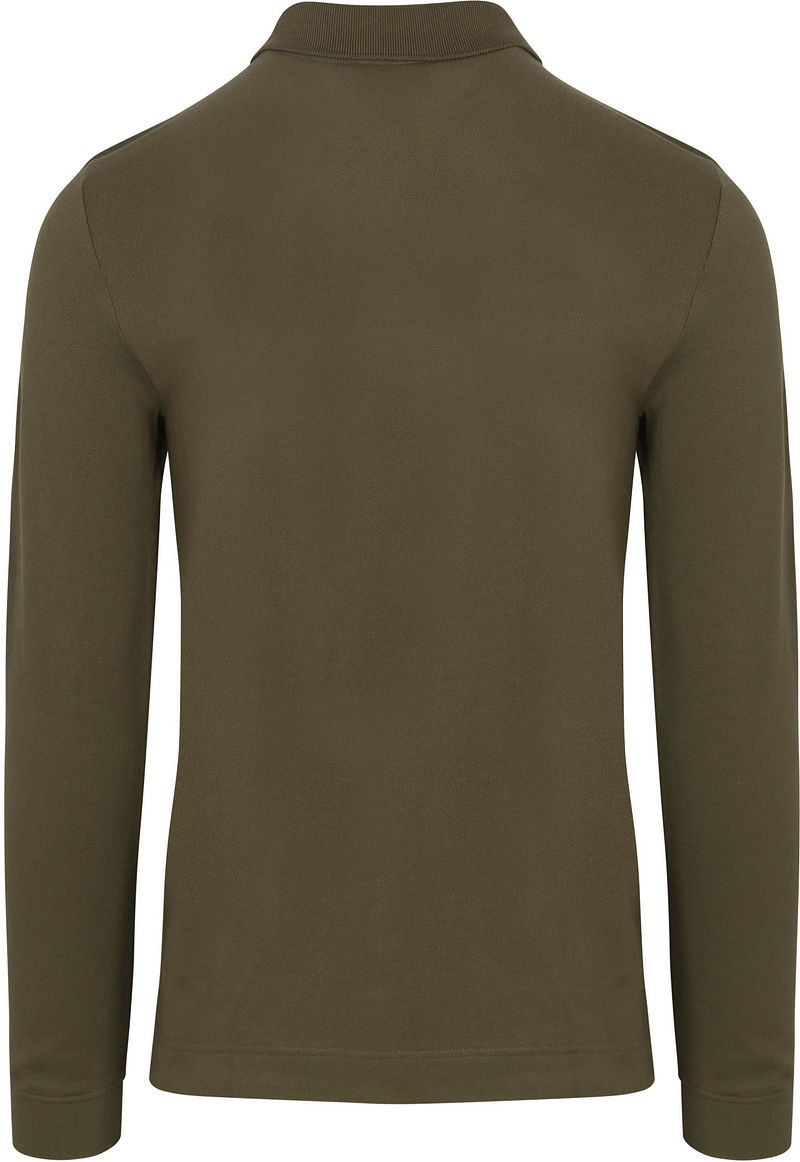 Lacoste Langarm-Poloshirt Olivgrün - Größe M günstig online kaufen