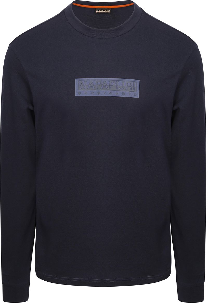 Napapijri Longsleeve T-Shirt Logo Marine - Größe XXL