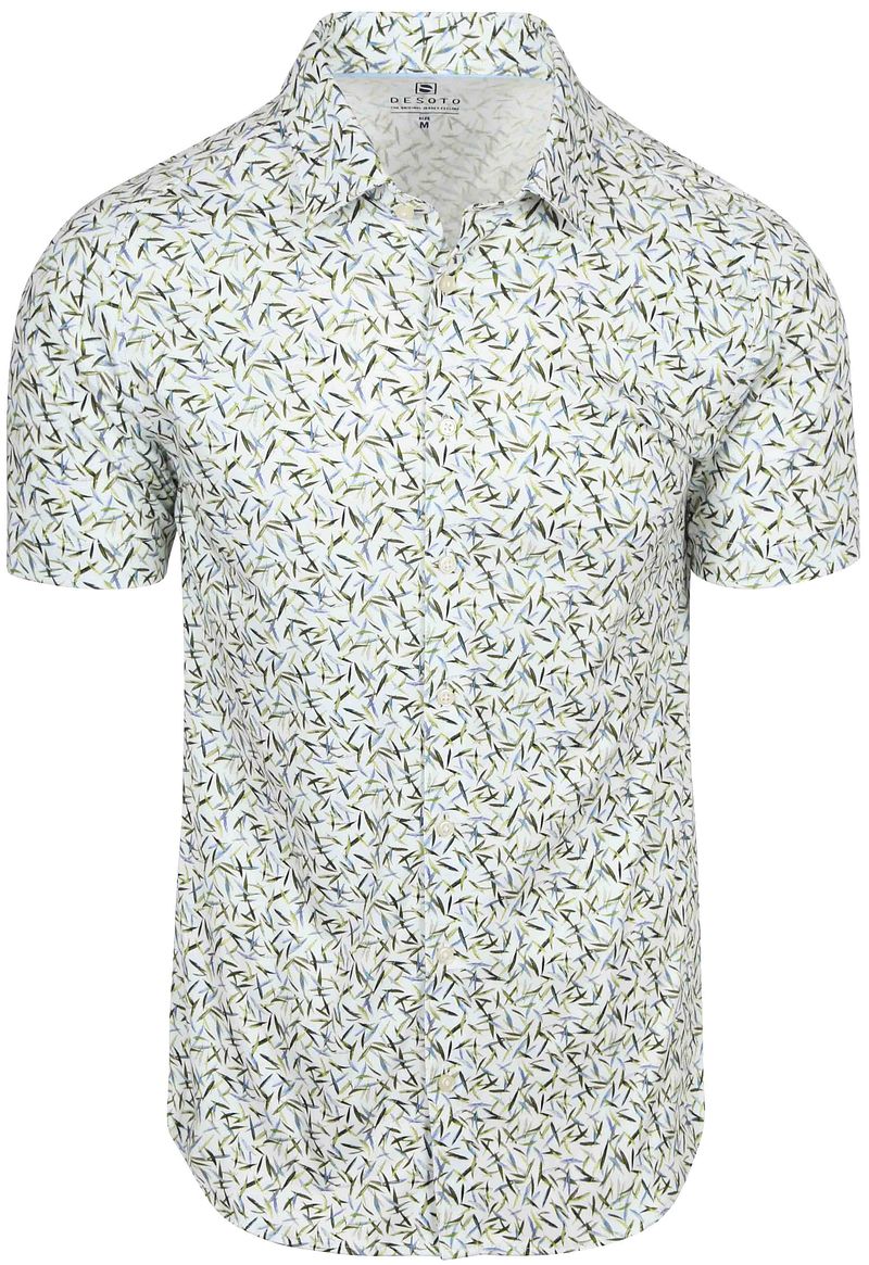 Desoto Short Sleeve Jersey Overhemd Print Groen Blauw