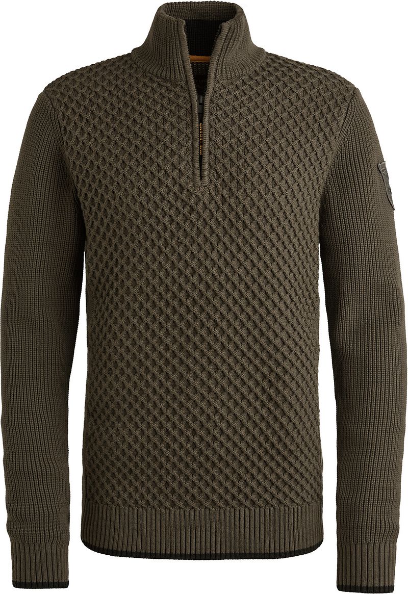 PME Legend Half Zip Structure Sweater Beluga Grün - Größe XXL günstig online kaufen