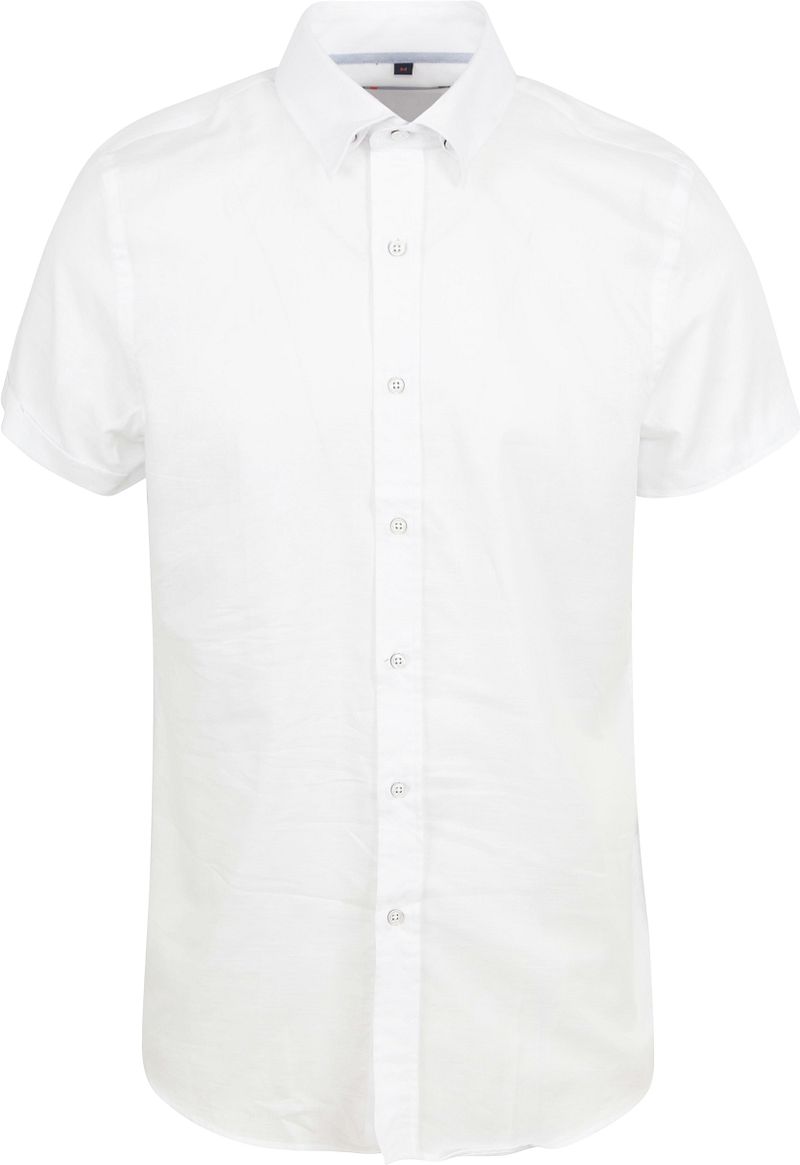 Suitable Short Sleeve Overhemd Linnen Wit