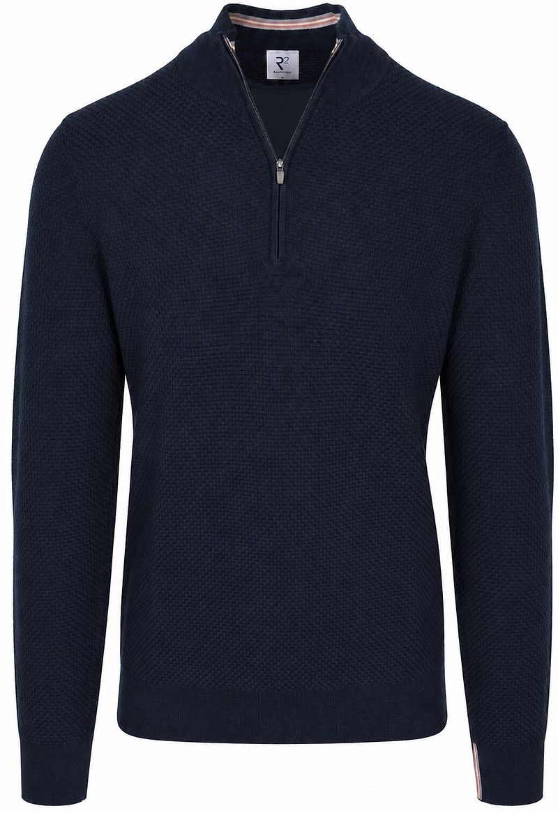 R2 Amsterdam R2 Pullover Halfzip Structured Navy