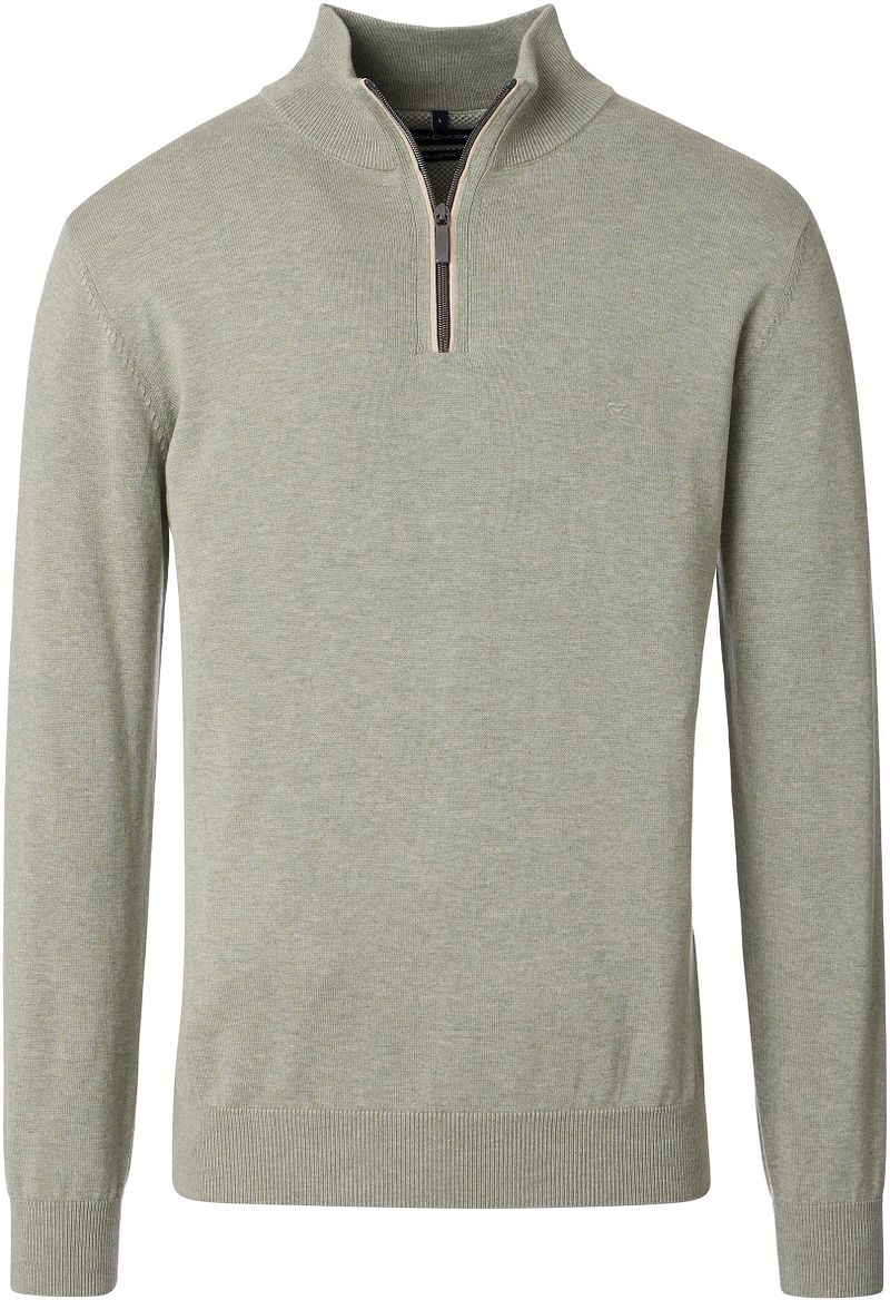 Casamoda Halfzip Trui Solid Lichtgroen