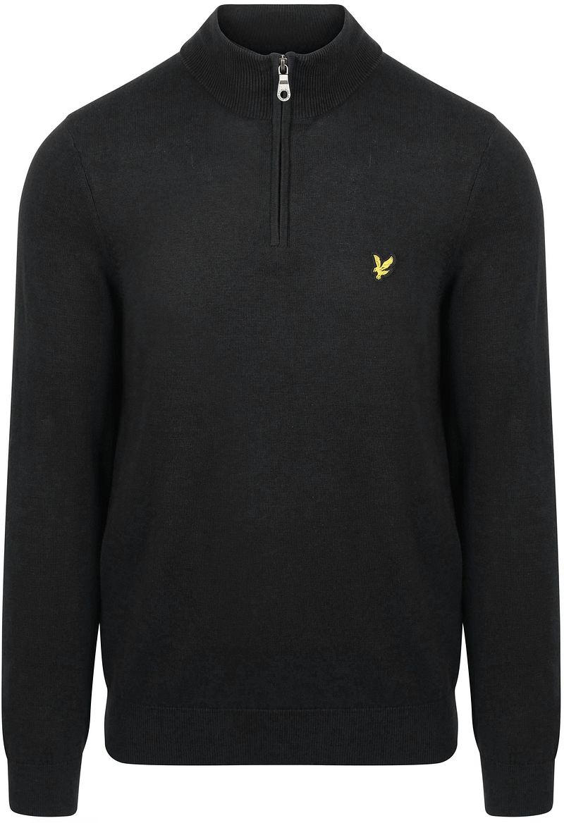 Lyle & Scott Half Zip Pull Merino Schwarz - Größe L günstig online kaufen