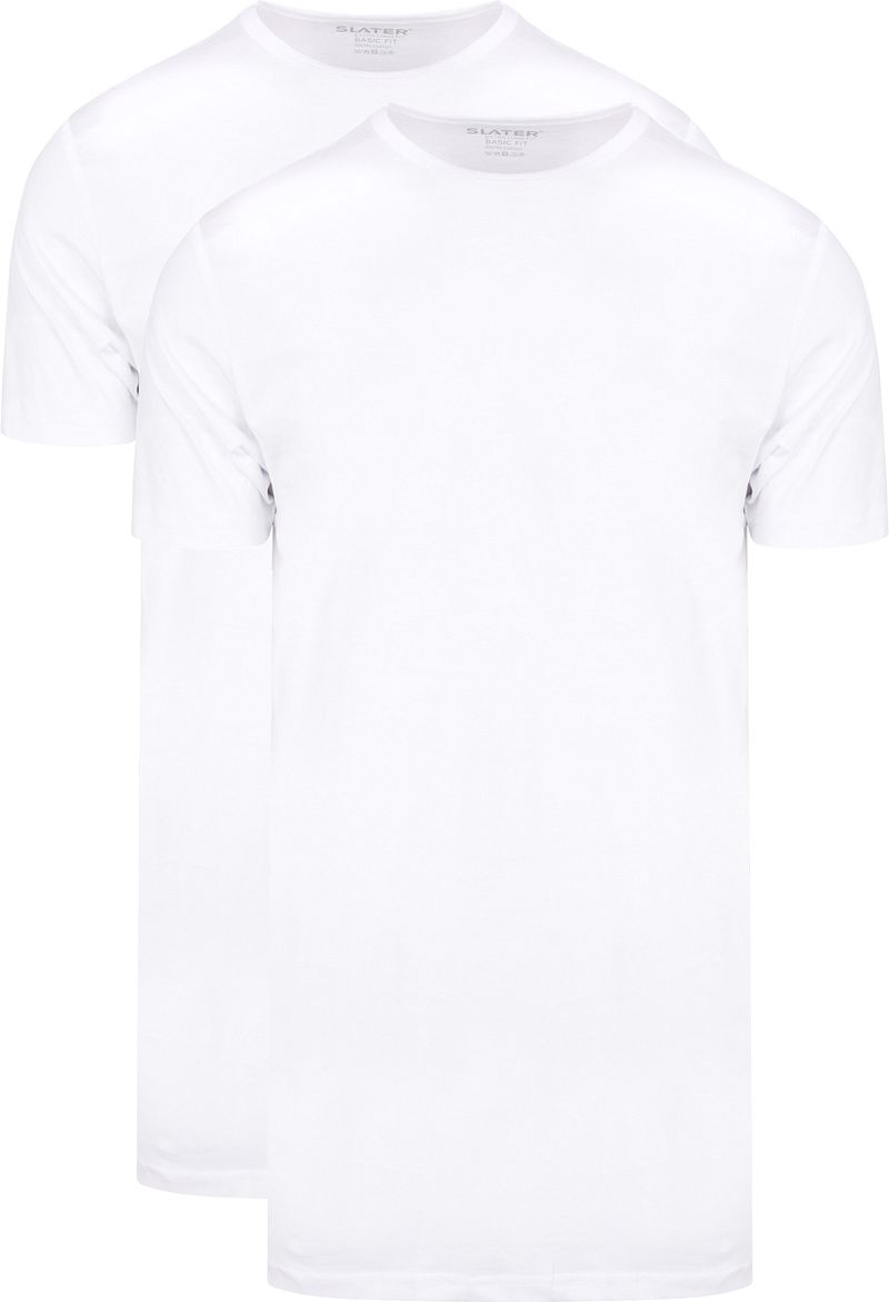 Slater 2er-Pack T-shirt Extra Lang Rundhals Weiß - Größe 4XL